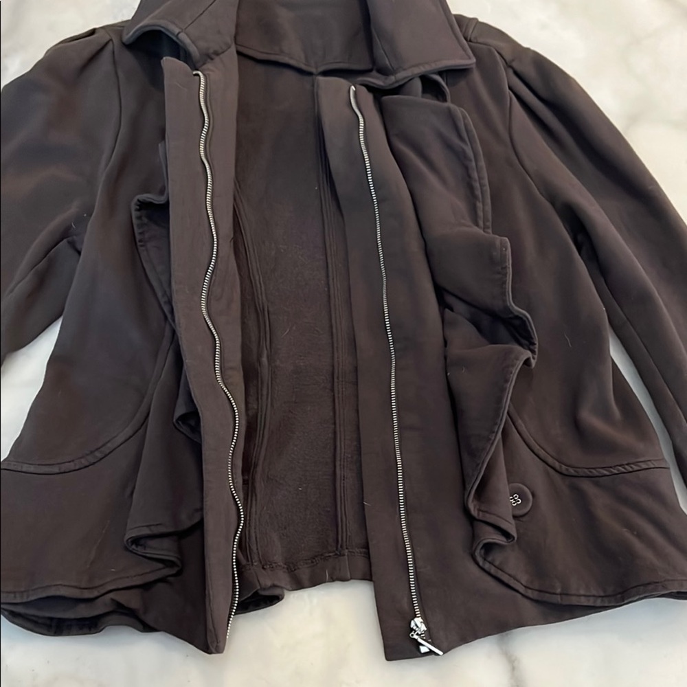 🎈Style & Co Ruffled Brown Blazer🎁Fill a Box for $20 up to 5lbs Sale 📦 - Picture 7 of 7